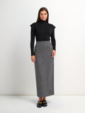 Herringbone Pocket Detail Skirt - Black/White