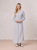Side Shirred T-shirt Dress-Tan/White