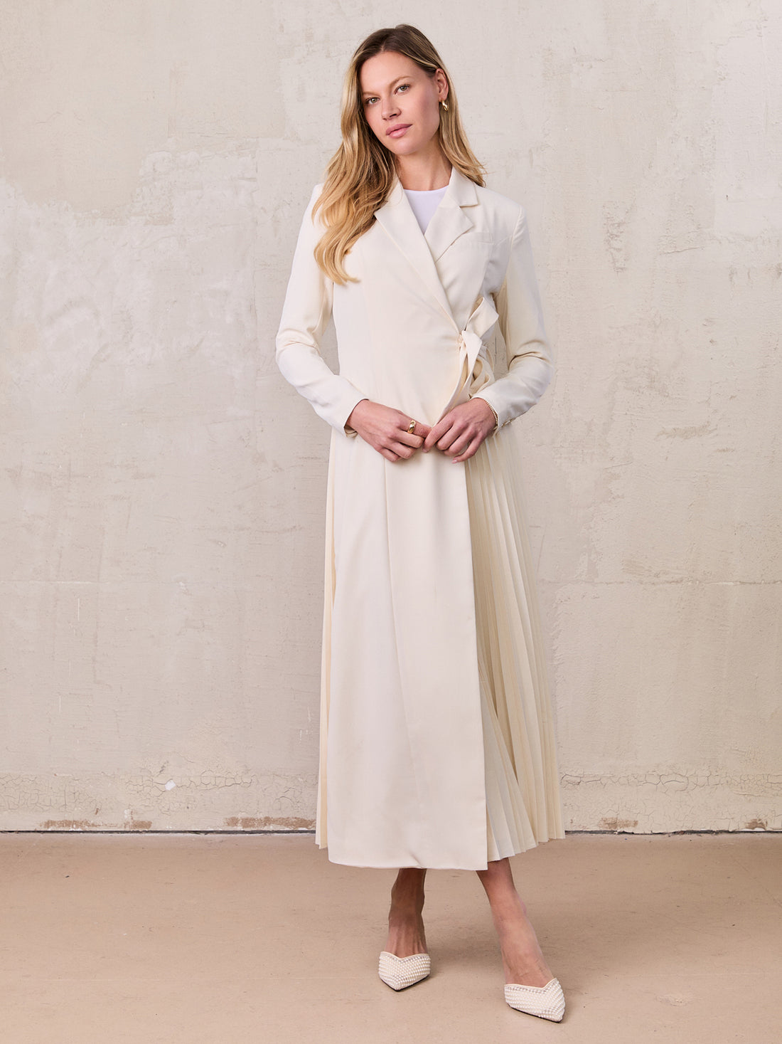 cream wrap dress Mika Wrap Maxi Dress Cream | Dresses main image 1