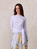 Side Tie T-Shirt-White