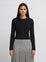 SILKKNIT RIBBED CARDIGAN BLACK