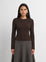 SILKKNIT RIBBED CARDIGAN 17 BROWN