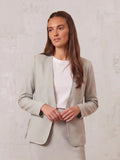 Silky Back Printed Blazer-Grey/Multi Color