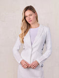 Silky Back Printed Blazer-White/Black