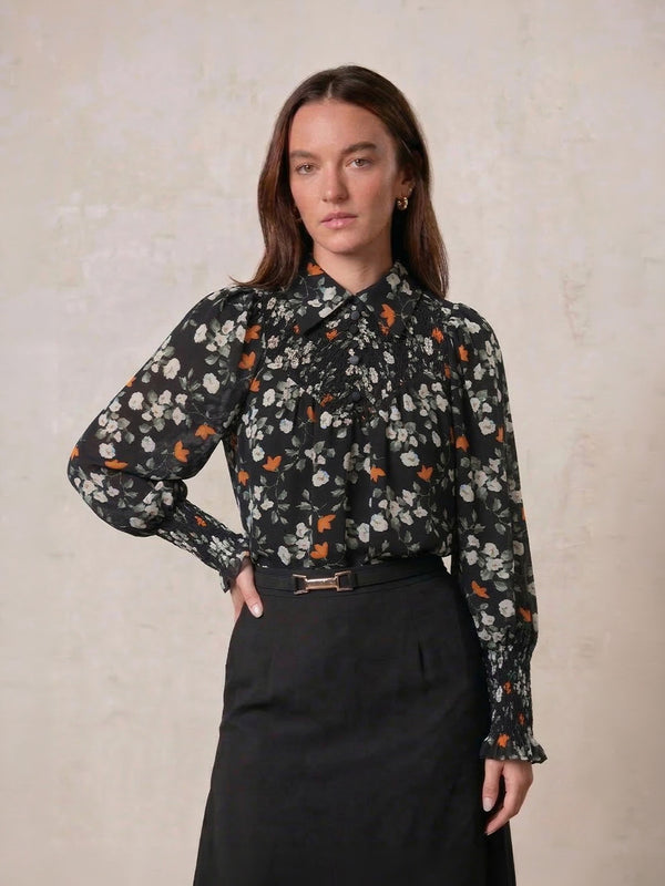 Smocked Blouse-Poppy Floral