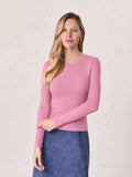 Soft Ribbed High V Tee-Happy Pink