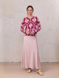 Solid Satin Slip Skirt-Ceramic