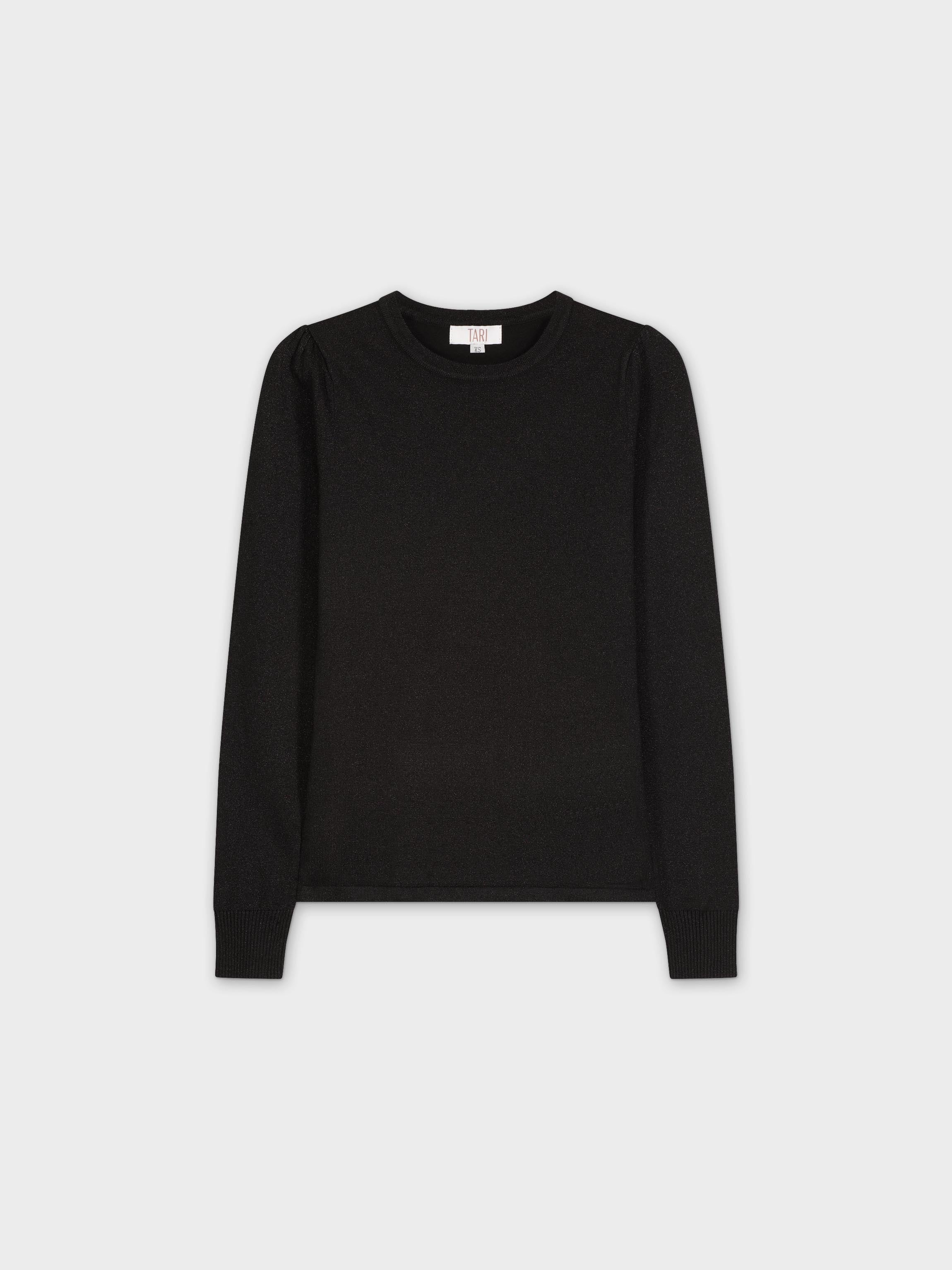 LUREX CREW SWEATER-BLACK