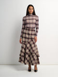 Double Layer Plaid Skirt - Red Plaid