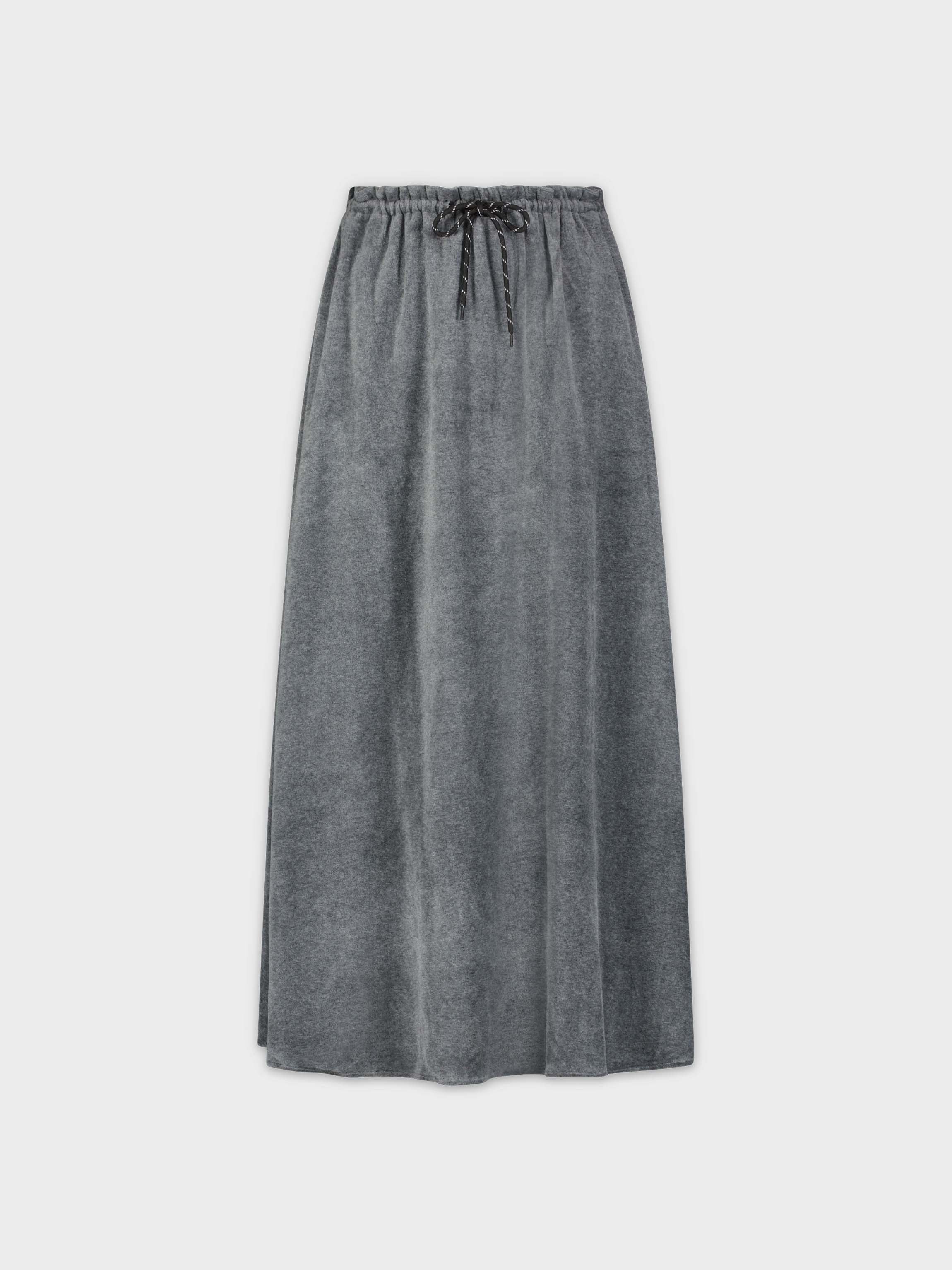 FALDA TERCIOPELO CON CORDÓN 35&quot;-GRIS