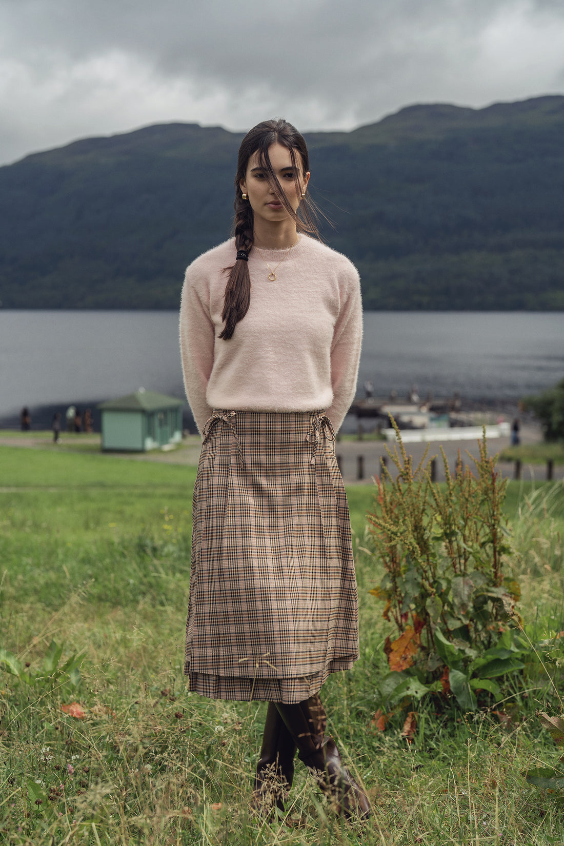 Mohair Crew Neck Sweater-Pink