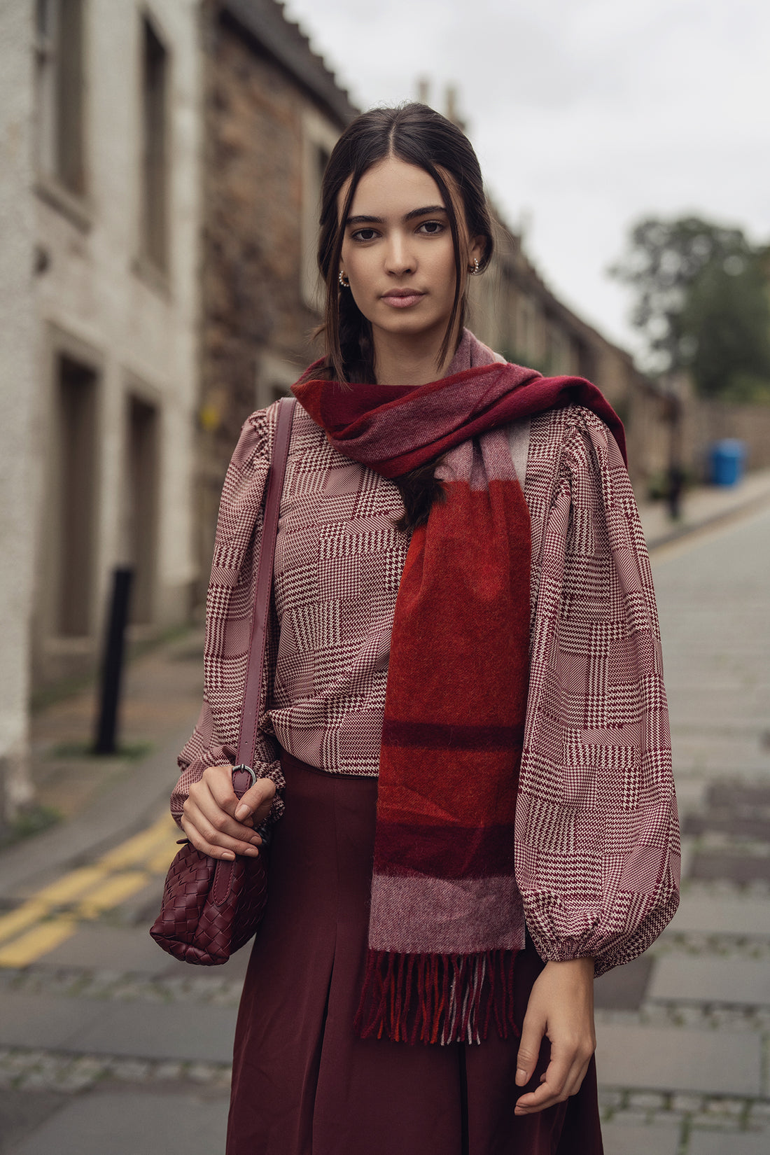 The Celina Pleat Skirt-Wine