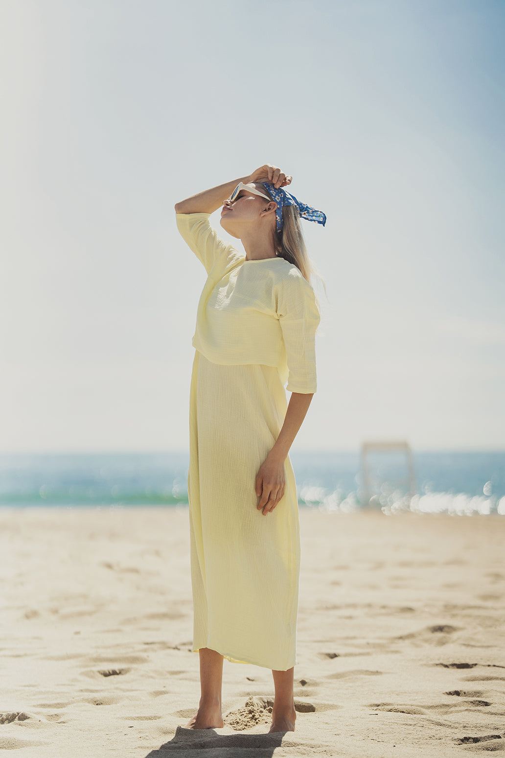 Gauze Crop Top-Lemon Sorbet