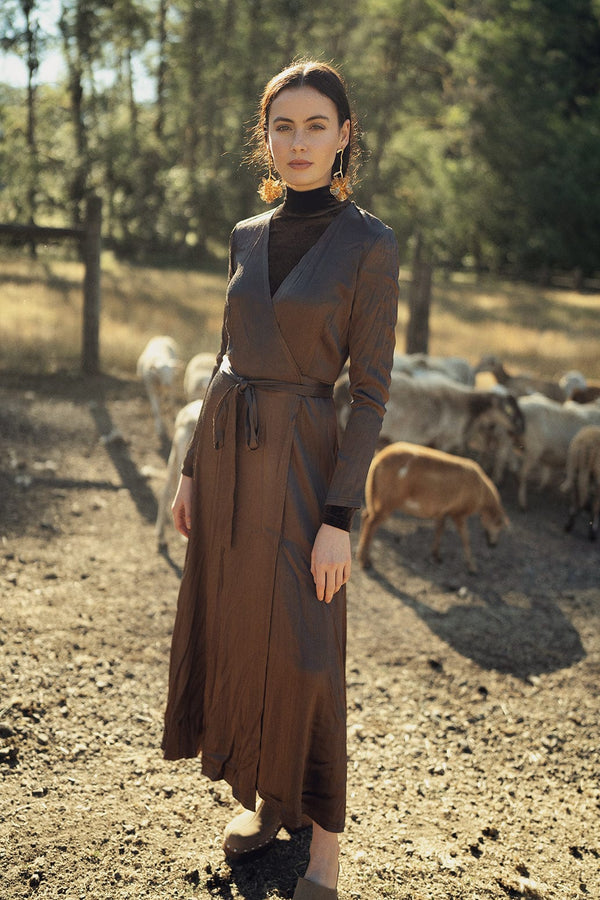 Brown Velour Mock Neck Turtleneck