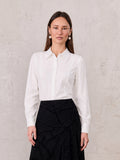 Textured Puff Sleeve Blouse-Cream