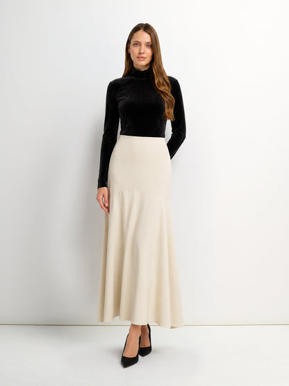 Textured Velour Turtleneck - Black