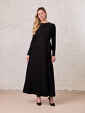 Textured Wrap Maxi Dress-Black