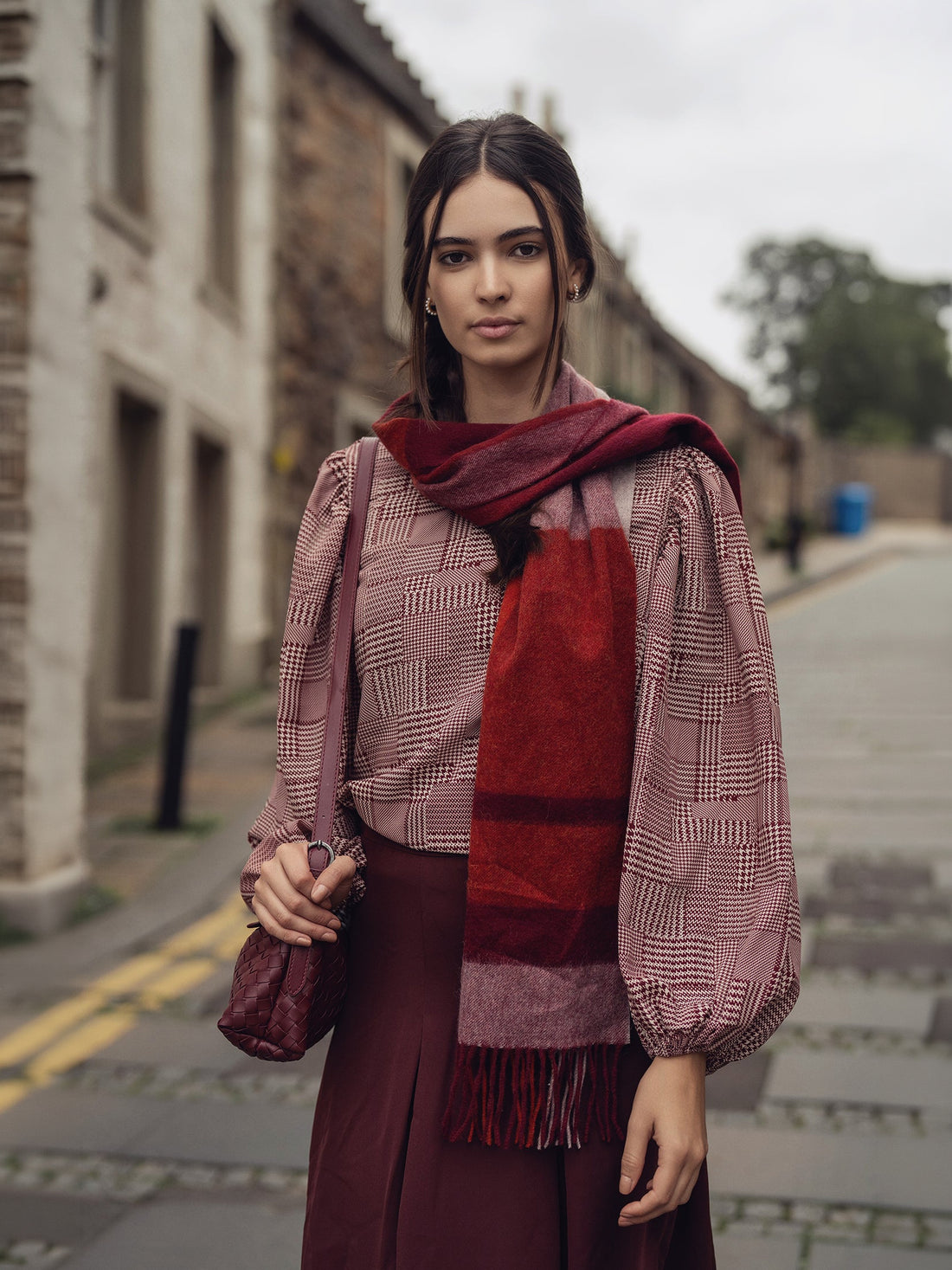 The Celina Pleat Skirt-Wine