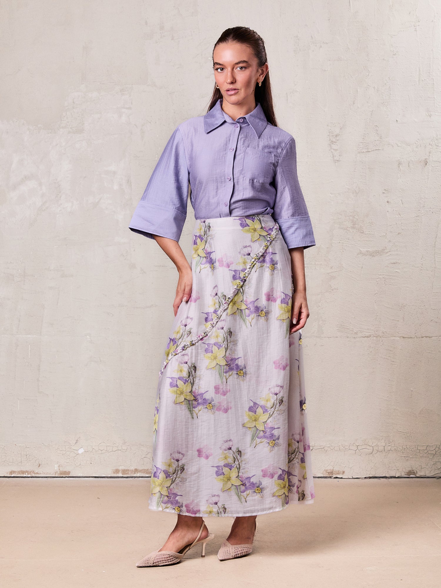 Tie Back Blouse-Lavender