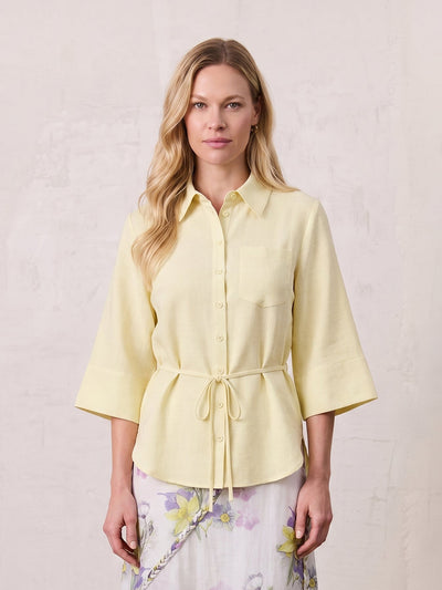Tie Back Blouse-Yellow