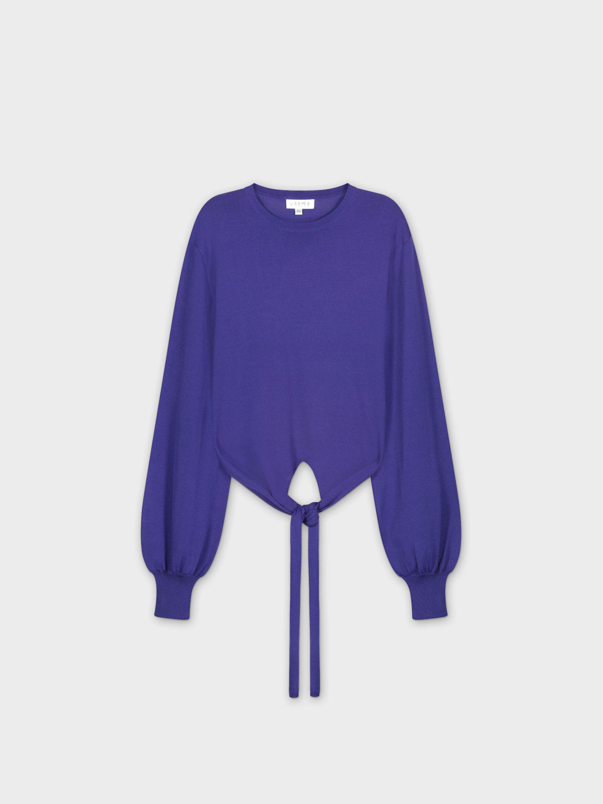 FRONT TIE SWEATER-BLUE