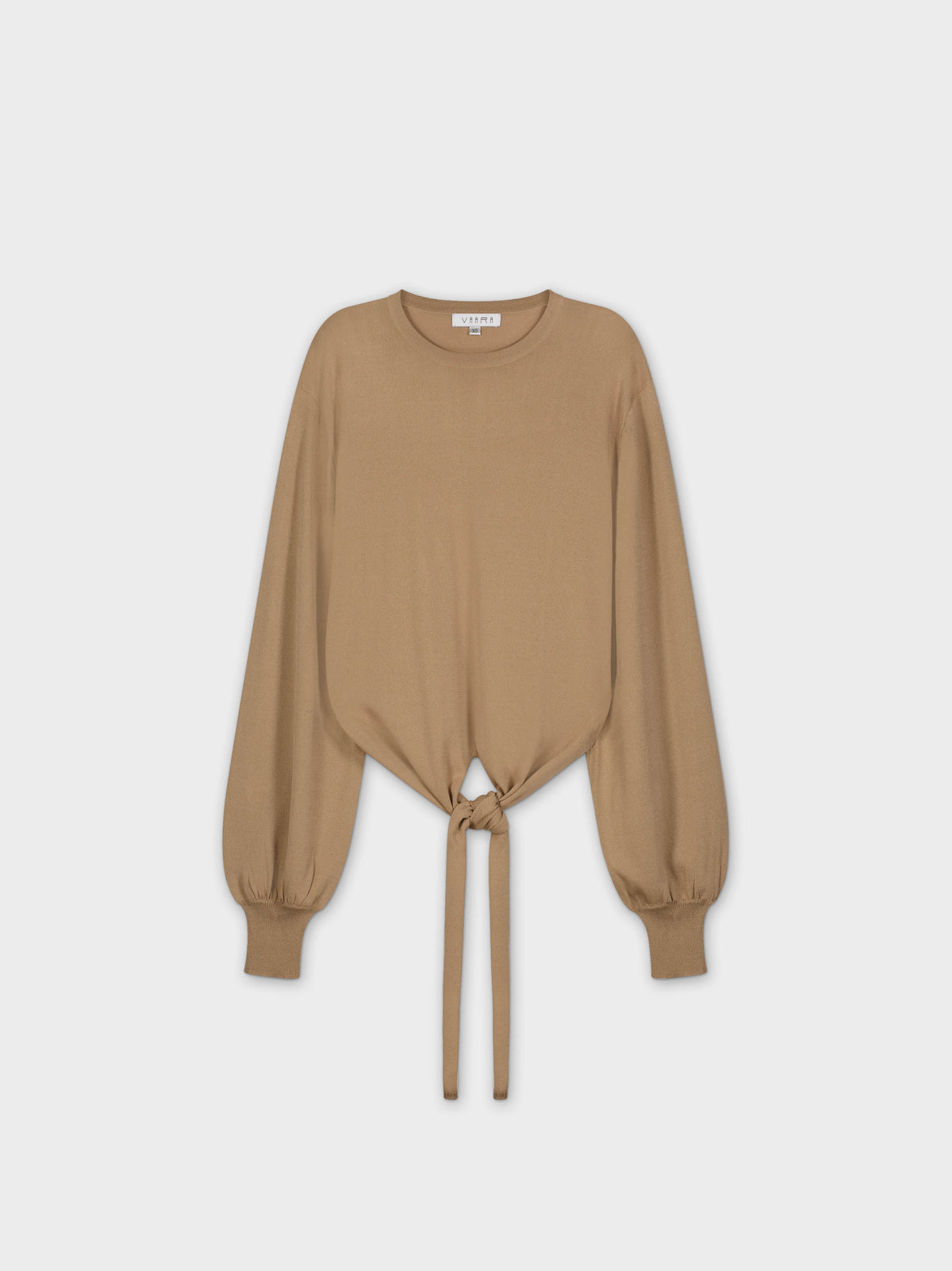 FRONT TIE SWEATER-TAUPE