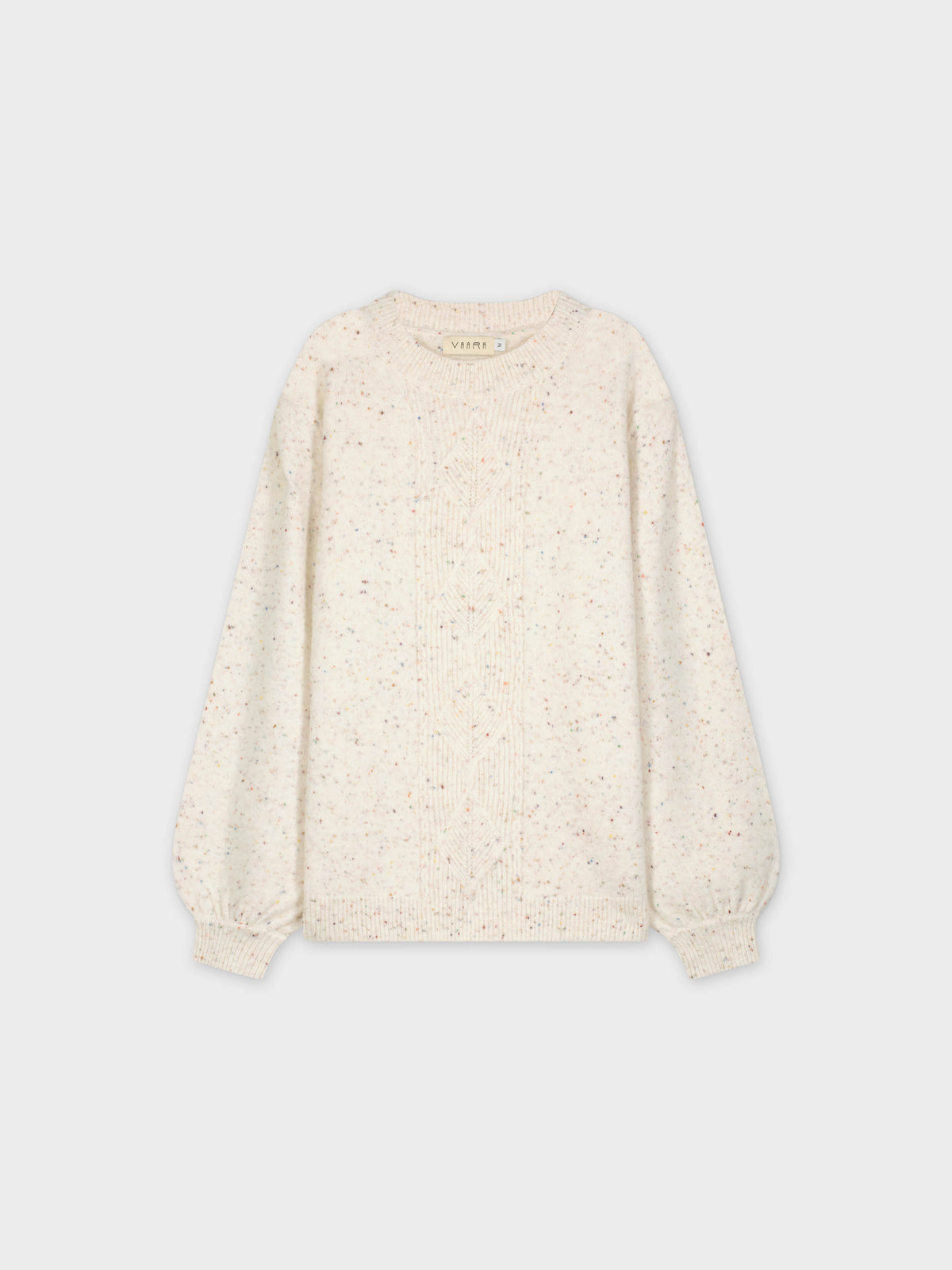 CABLE SWEATER-BROWN SPECKLED
