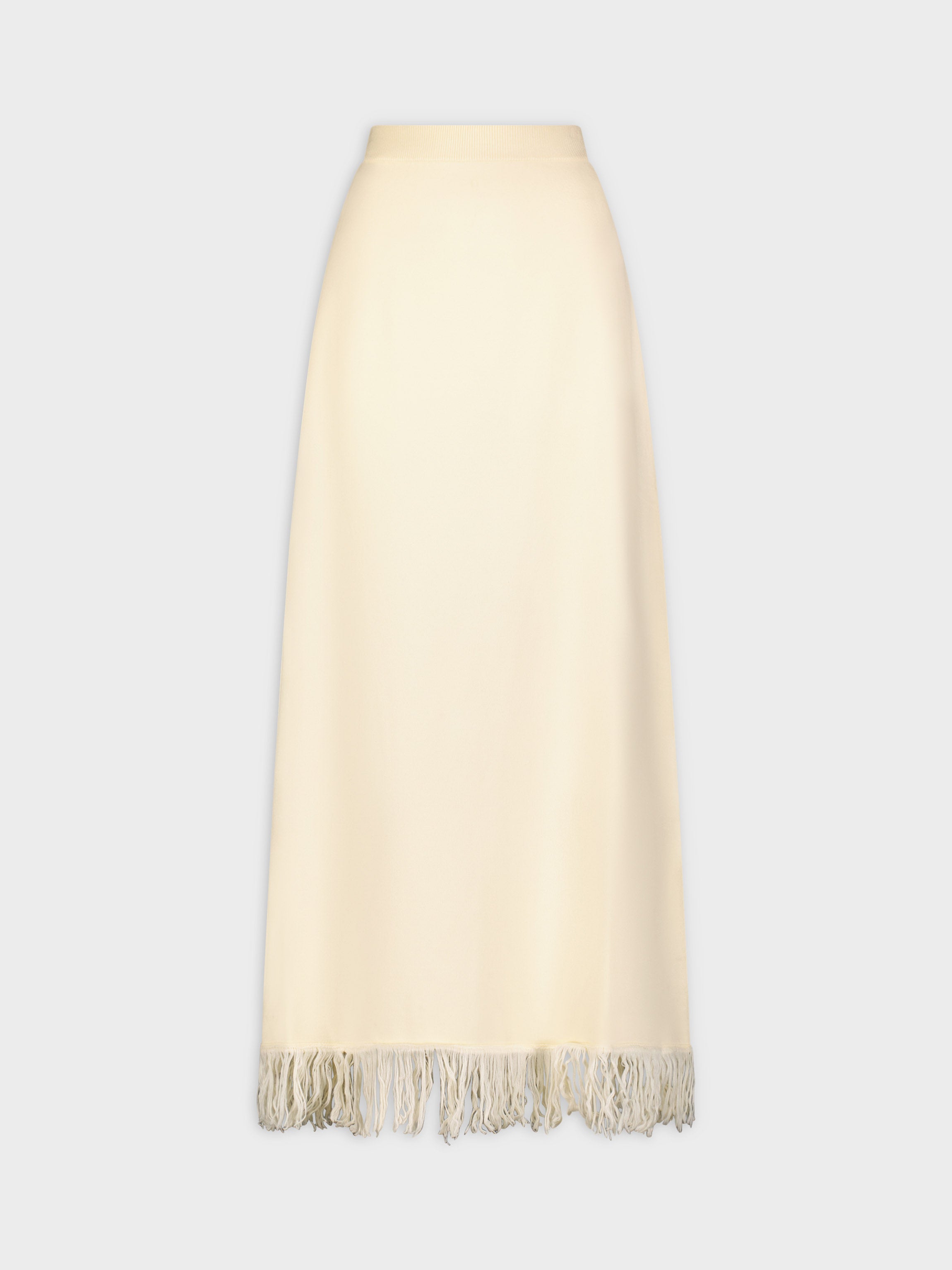 FRINGE BOTTOM KNIT SKIRT CREAM