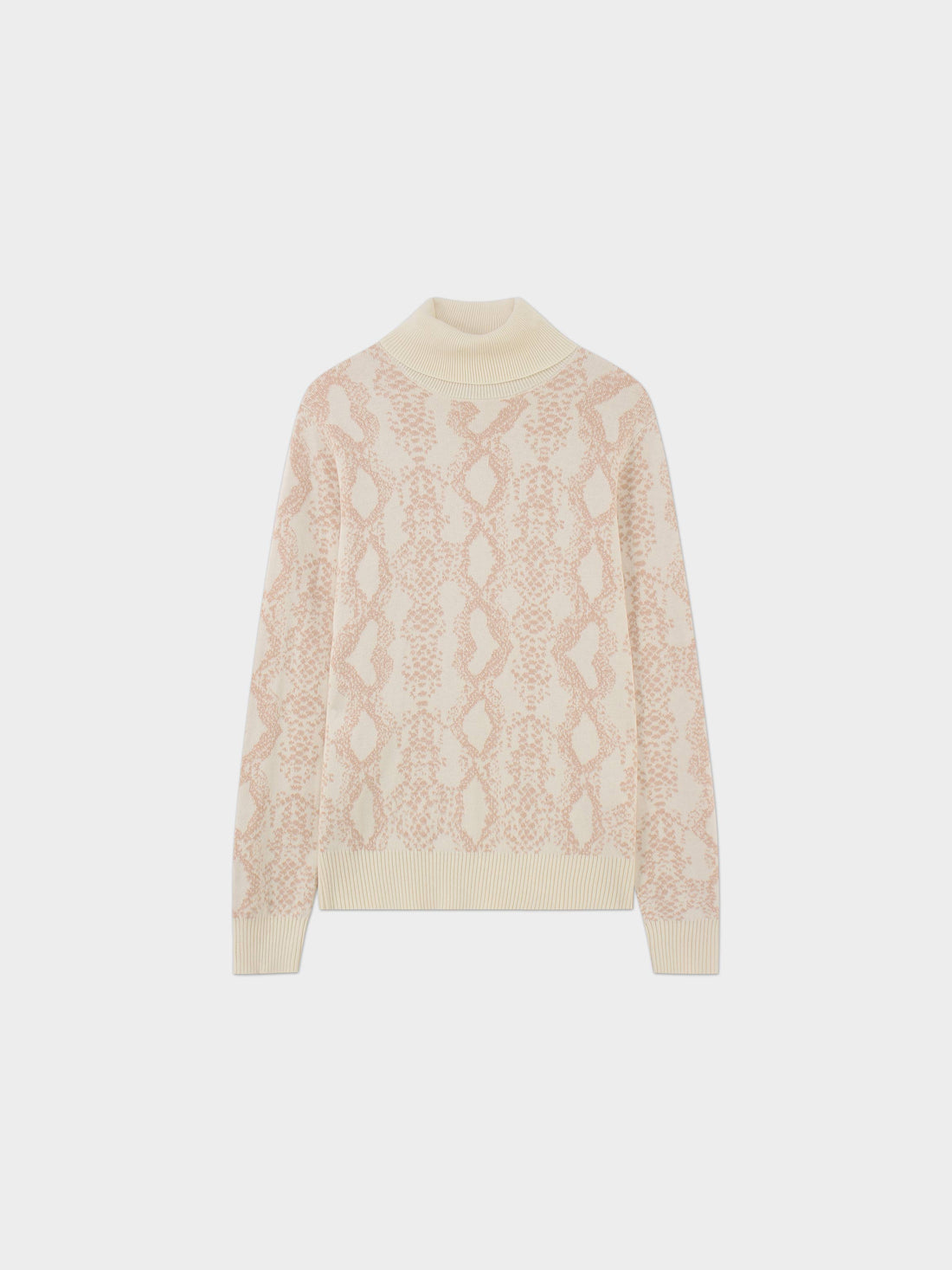 Reptile Print Sweater-Cream/Peach