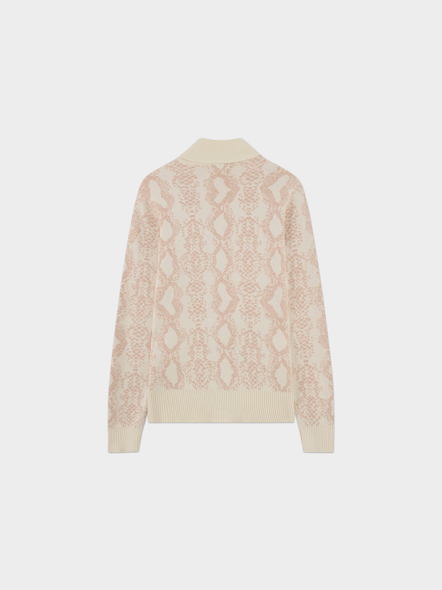 Reptile Print Sweater-Cream/Peach