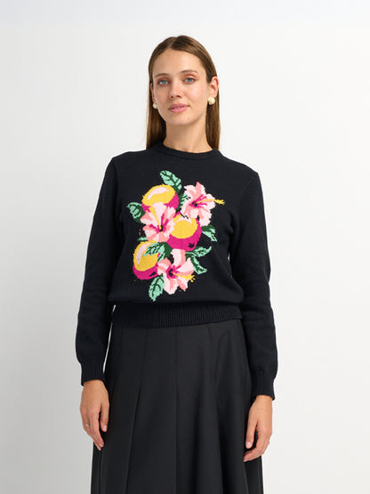 Motif Sweater - Center Floral
