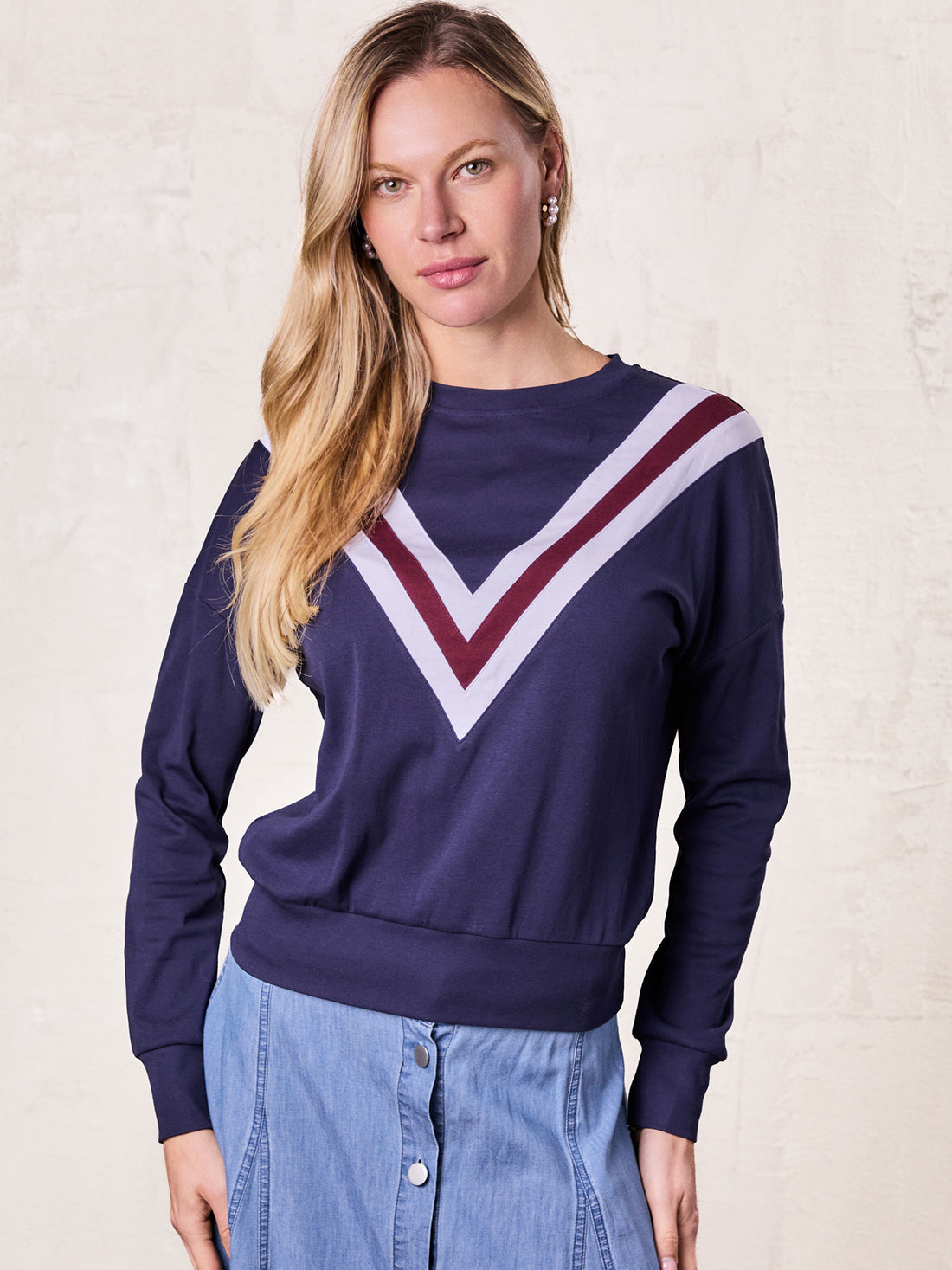 Varsity Bomber-Navy/Burgundy