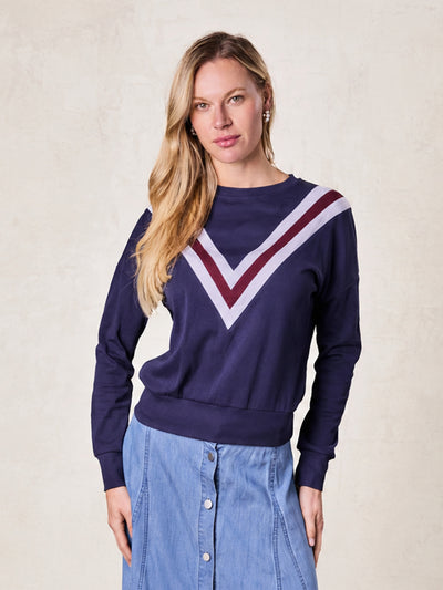 Varsity Bomber-Navy/Burgundy