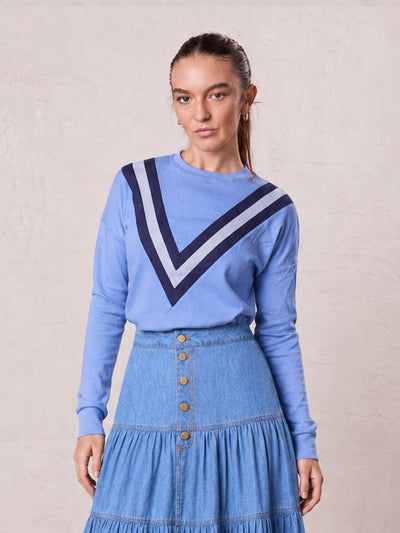 Varsity Bomber-Ocean Blue/Navy