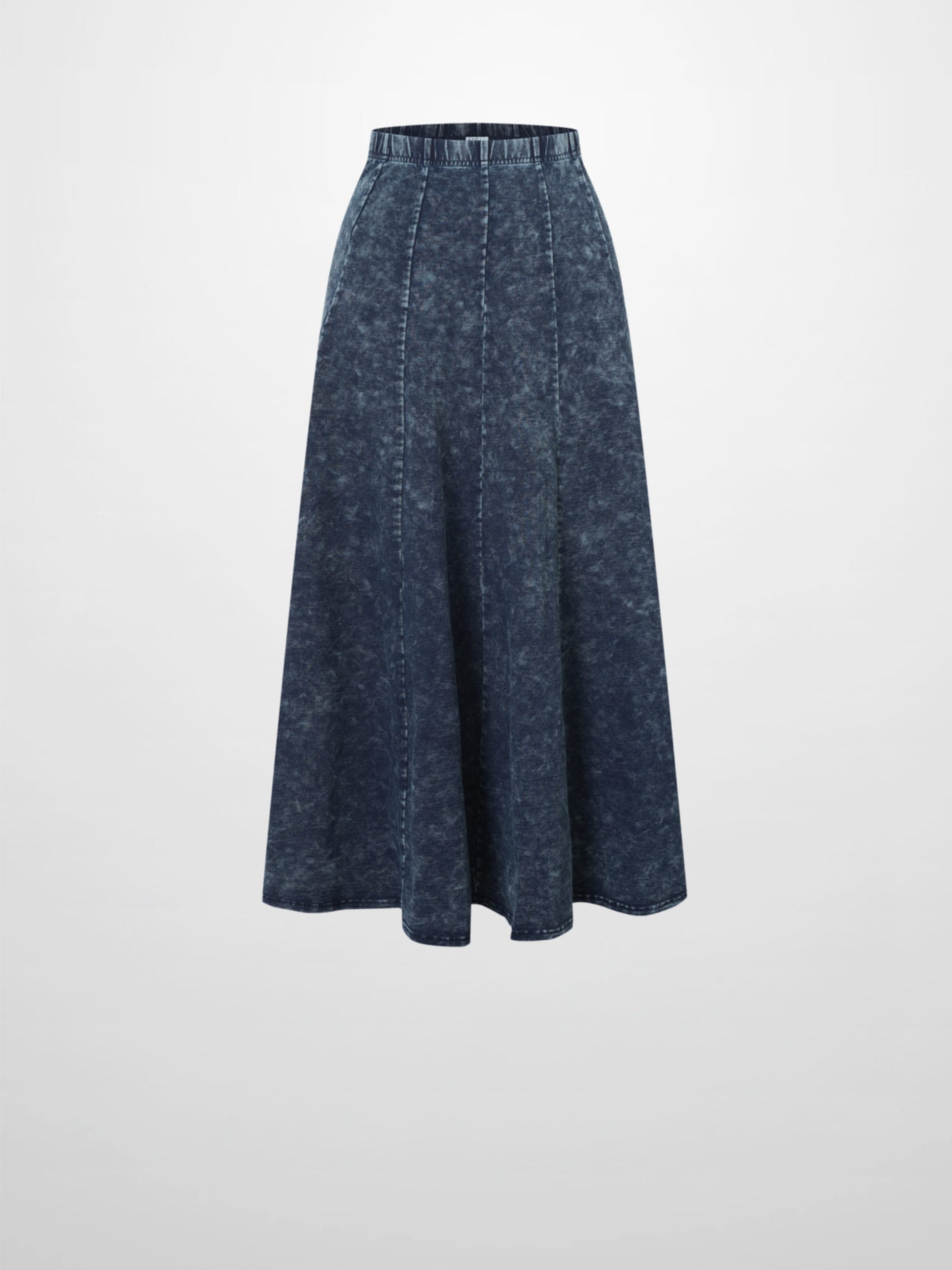 Paneled Flare Skirt 25&quot;-Blue Wash