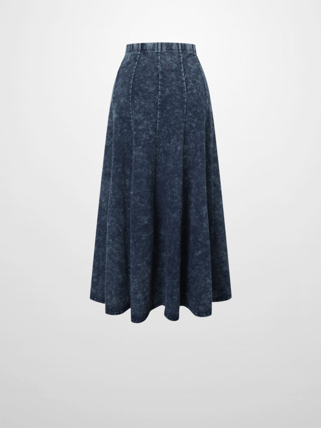 Paneled Flare Skirt 25&quot;-Blue Wash