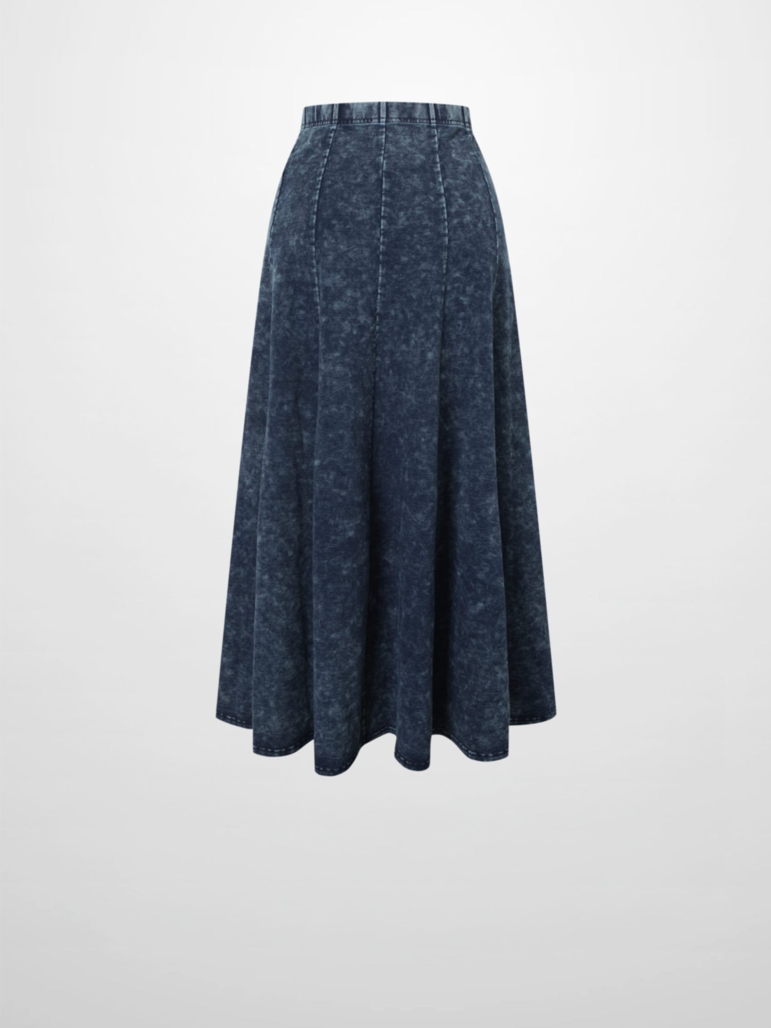 Paneled Flare Skirt 25&quot;-Blue Wash