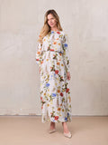 Waist Yoke Dress-Garden Floral