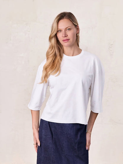 Wide Sleeve Tee-White