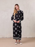Wrap Shirtdress-Black Medallion