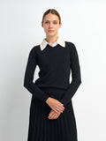 High V Lightweight Sweater-Black
