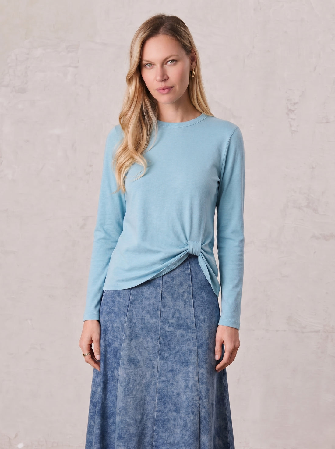 Side Knot Tee-Light Blue