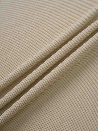 RIBBED CREW SLEEVELESS SHELL-TAN