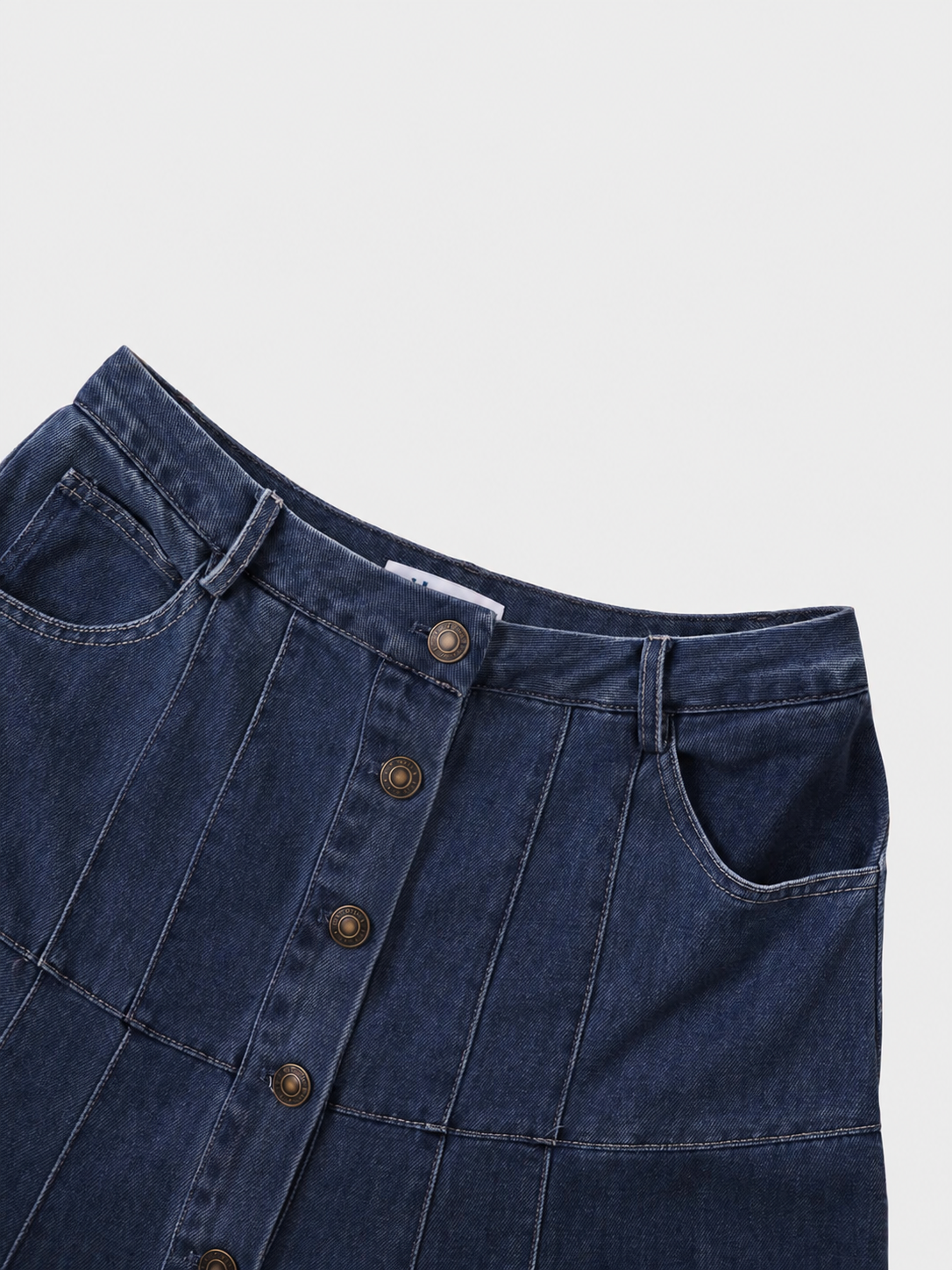 Drop Waist Denim Skirt-Blue