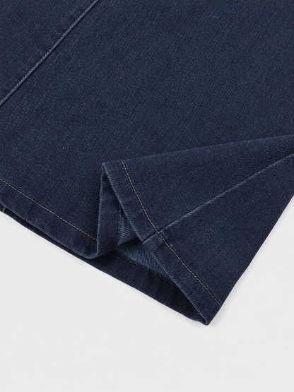 Drop Waist Denim Skirt-Blue