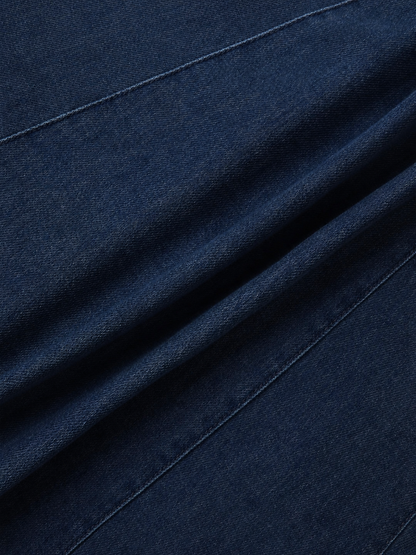 Drop Waist Denim Skirt-Blue