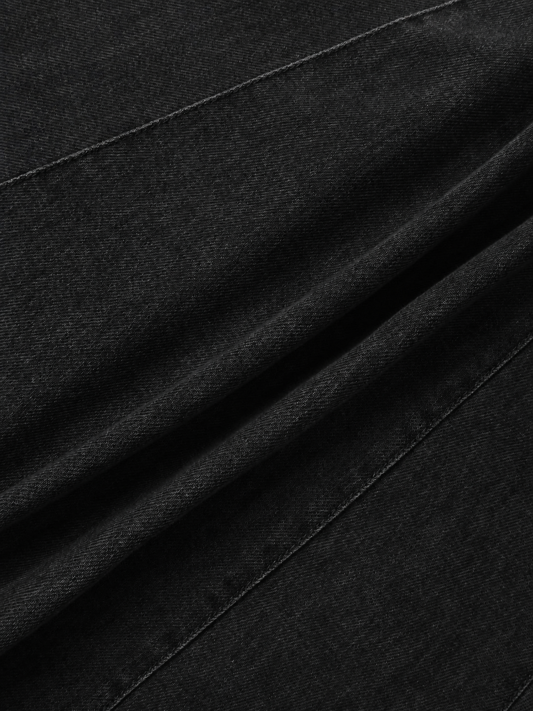 Drop Waist Denim Skirt-Black