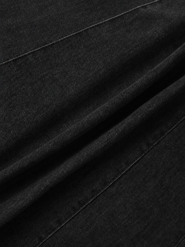Drop Waist Denim Skirt-Black