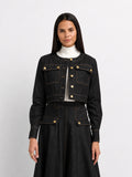 Crop Denim Jacket - Black