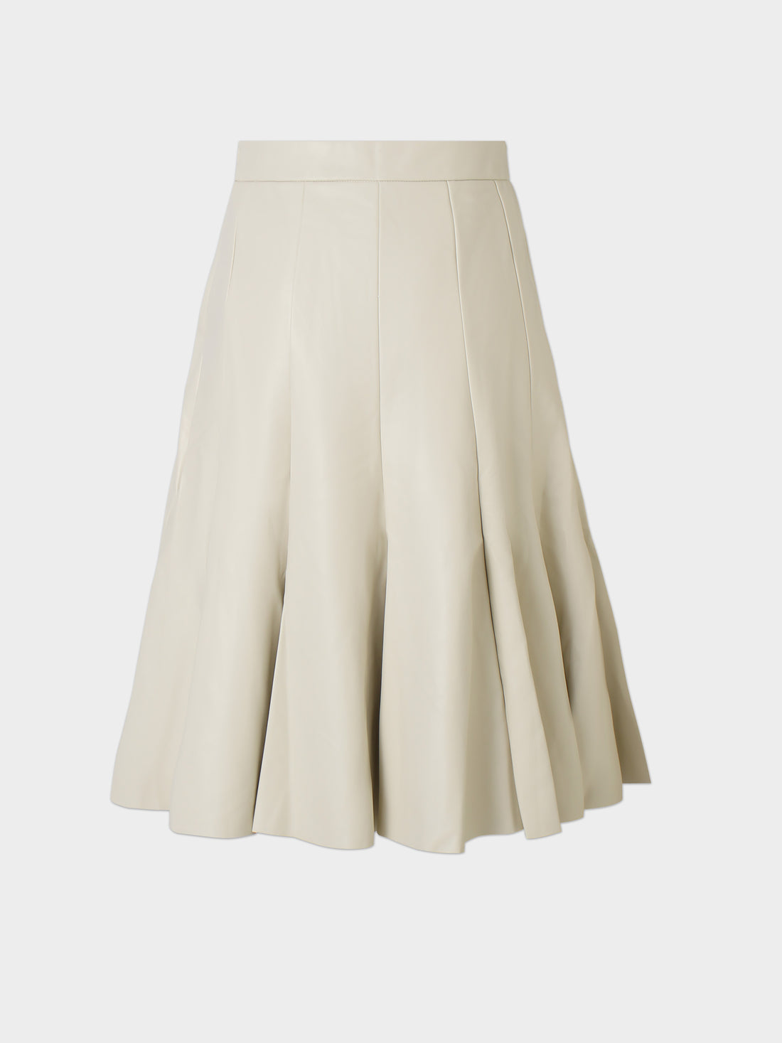 Flare Leather Skirt 25.5&quot;-Ivory